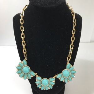 Blue Cobachon w/Accent Faux Jeweled Necklace